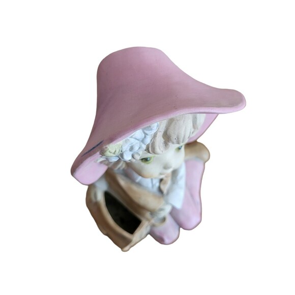 Vintage UCTCI Japan Ceramic Bisque School Girl w/ Book Messenger Bag Planter? - Picture 8 of 8